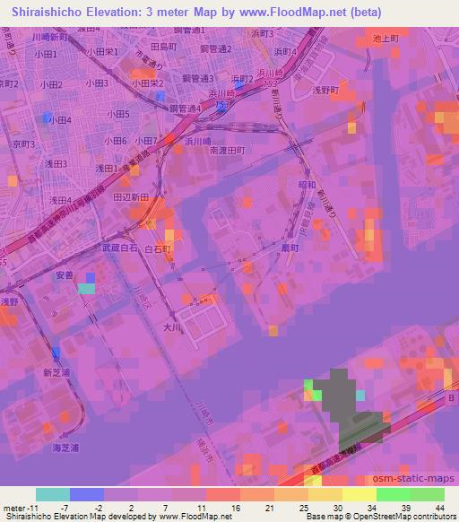 Shiraishicho,Japan Elevation Map