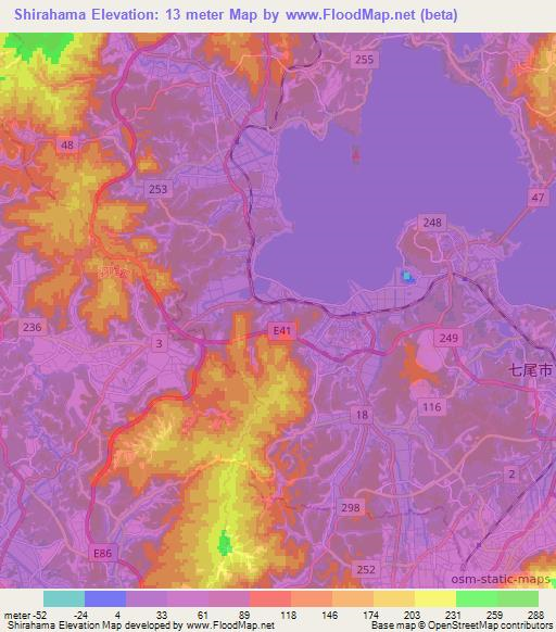 Shirahama,Japan Elevation Map