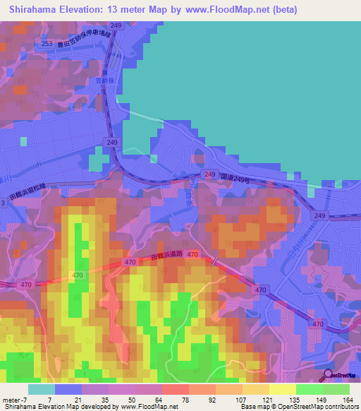 Shirahama,Japan Elevation Map