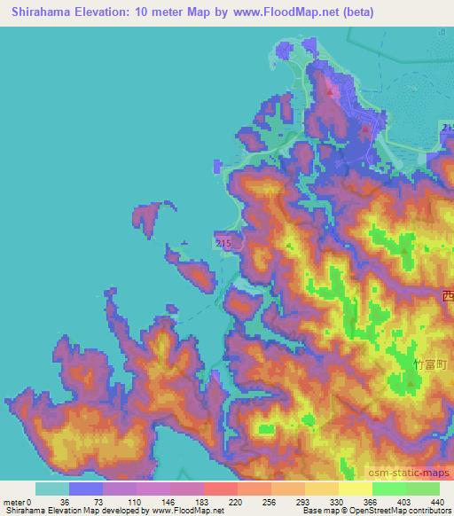 Shirahama,Japan Elevation Map