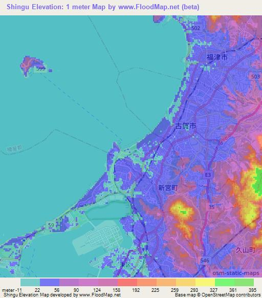 Shingu,Japan Elevation Map