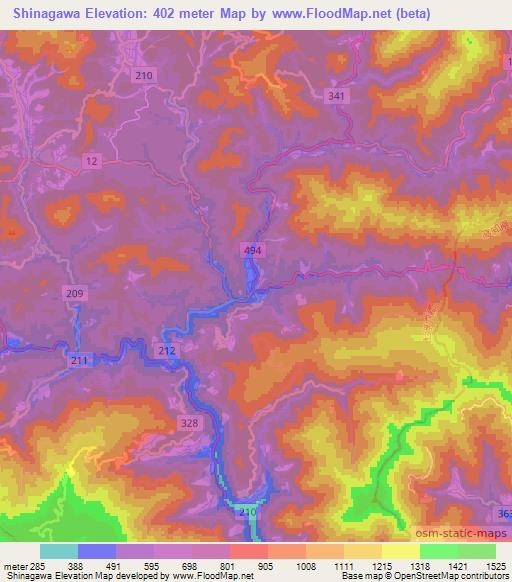 Shinagawa,Japan Elevation Map
