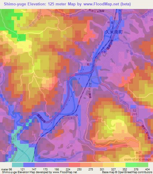 Shimo-yuge,Japan Elevation Map