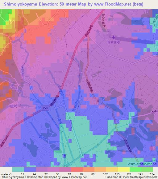Shimo-yokoyama,Japan Elevation Map
