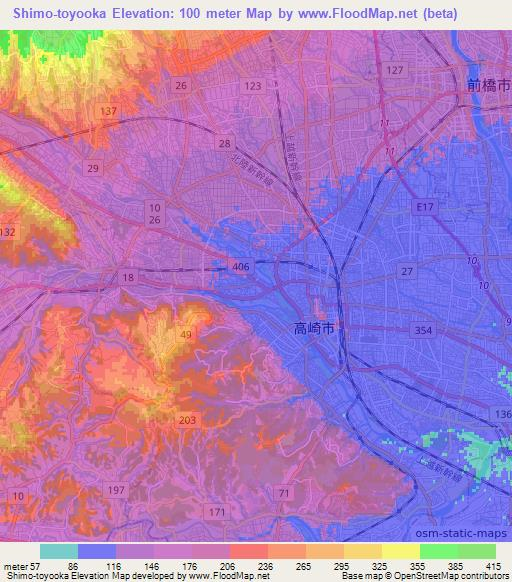 Shimo-toyooka,Japan Elevation Map