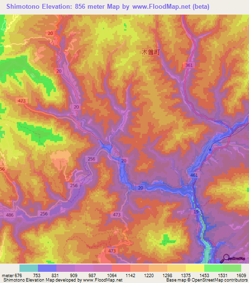 Shimotono,Japan Elevation Map
