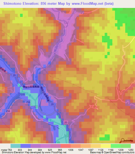 Shimotono,Japan Elevation Map