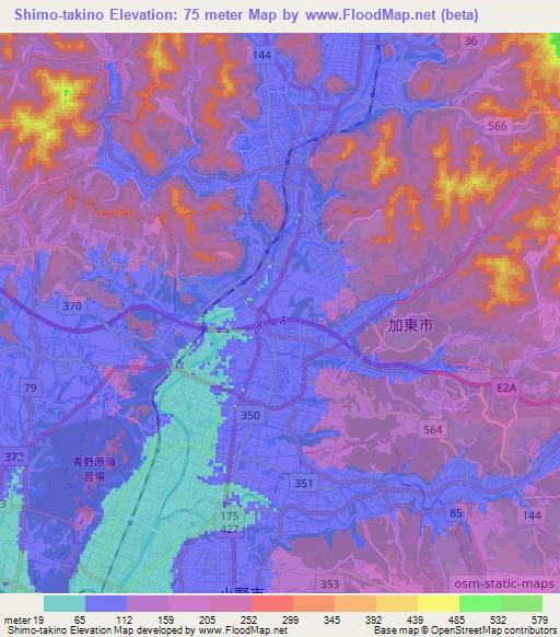 Shimo-takino,Japan Elevation Map