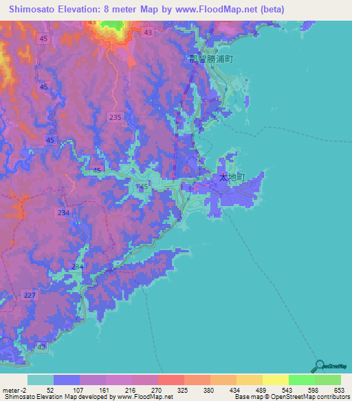 Shimosato,Japan Elevation Map