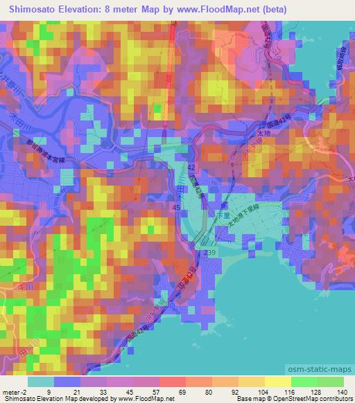 Shimosato,Japan Elevation Map