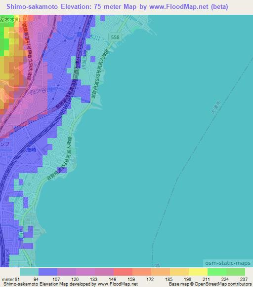Shimo-sakamoto,Japan Elevation Map