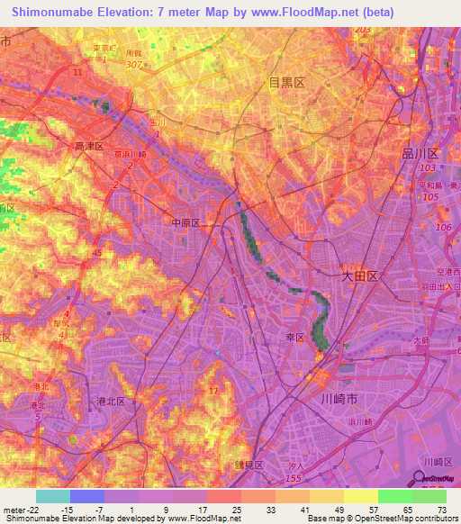 Shimonumabe,Japan Elevation Map