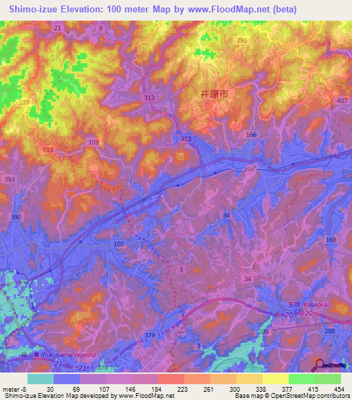 Shimo-izue,Japan Elevation Map
