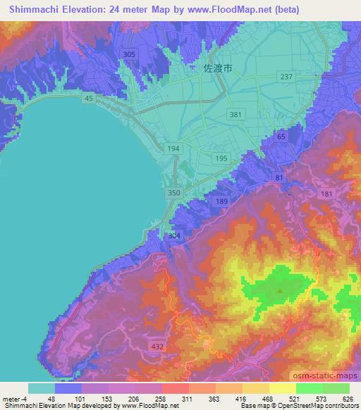 Shimmachi,Japan Elevation Map