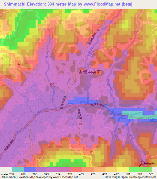 Shimmachi,Japan Elevation Map