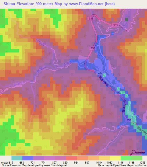 Shima,Japan Elevation Map