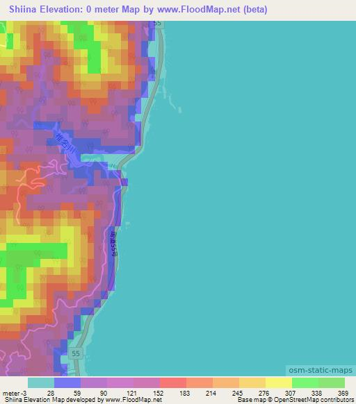 Shiina,Japan Elevation Map