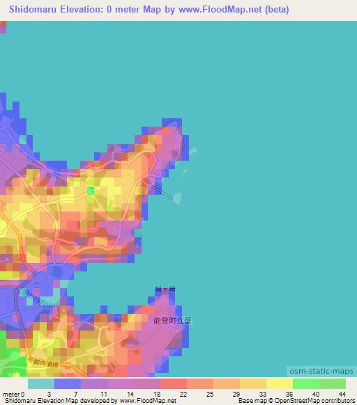 Shidomaru,Japan Elevation Map