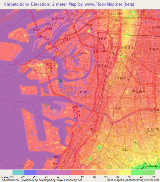 Shibatanicho,Japan Elevation Map