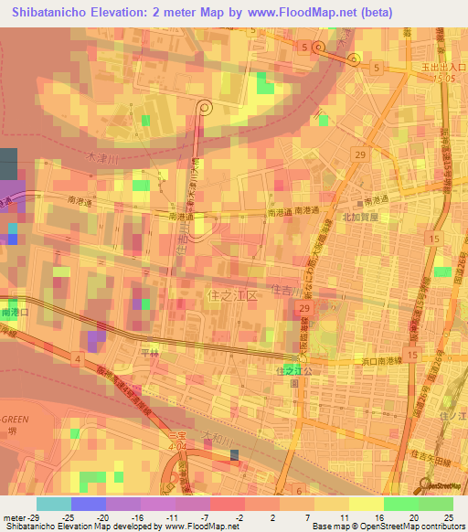 Shibatanicho,Japan Elevation Map