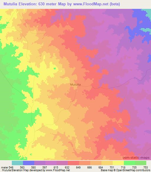 Mutulia,Kenya Elevation Map