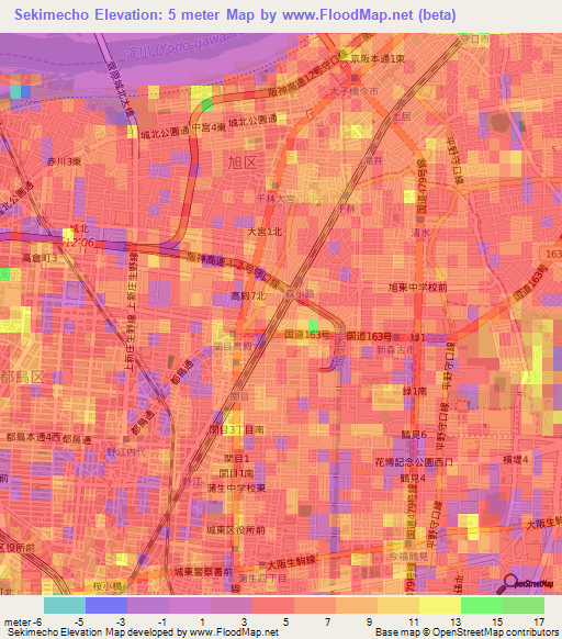 Sekimecho,Japan Elevation Map
