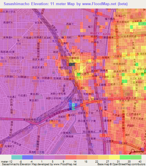 Sasashimacho,Japan Elevation Map
