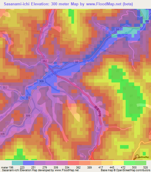 Sasanami-ichi,Japan Elevation Map