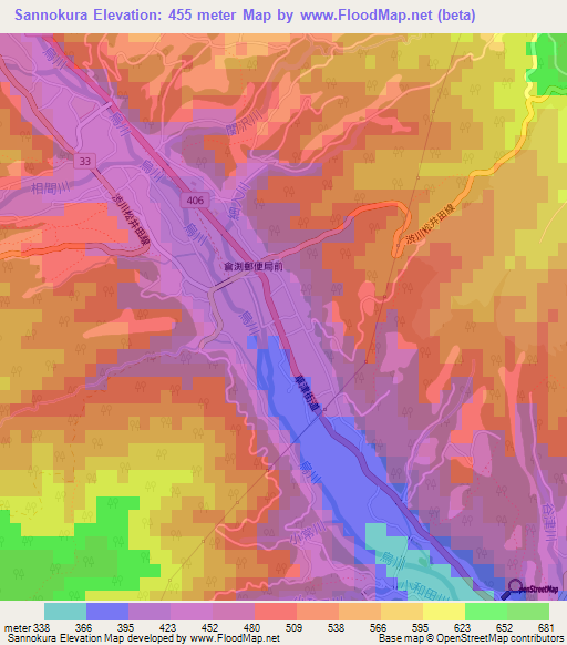 Sannokura,Japan Elevation Map