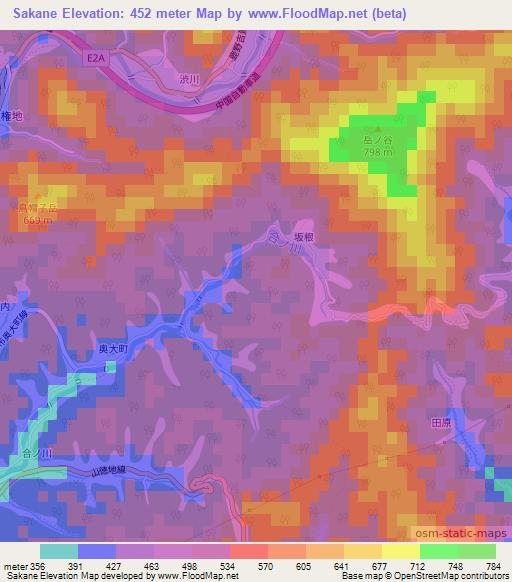 Sakane,Japan Elevation Map