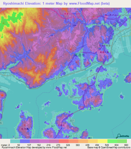 Ryoshimachi,Japan Elevation Map