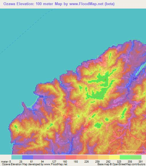 Ozawa,Japan Elevation Map