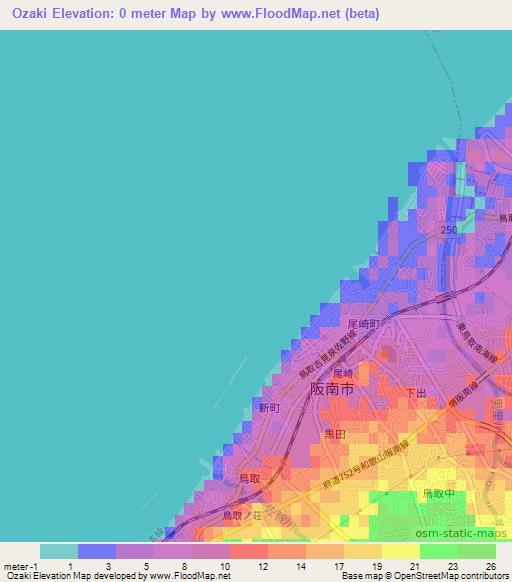 Ozaki,Japan Elevation Map