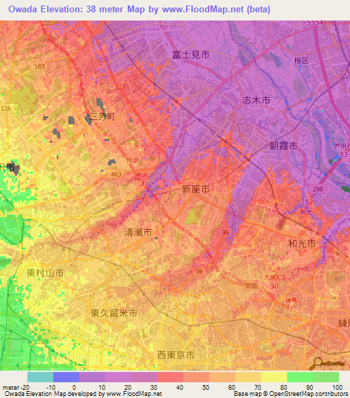 Owada,Japan Elevation Map