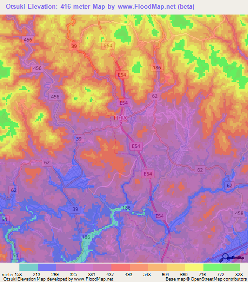 Otsuki,Japan Elevation Map