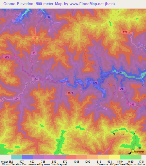 Otomo,Japan Elevation Map