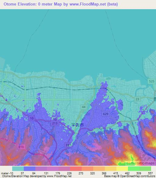 Otome,Japan Elevation Map