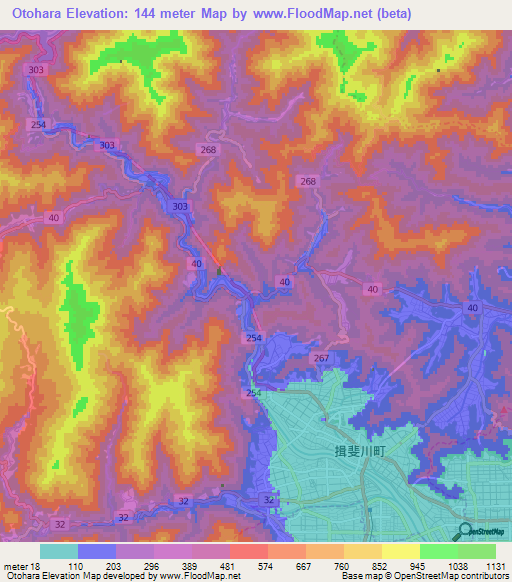 Otohara,Japan Elevation Map