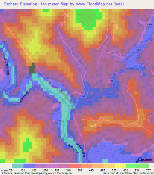 Otohara,Japan Elevation Map