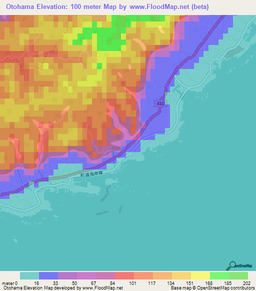 Otohama,Japan Elevation Map
