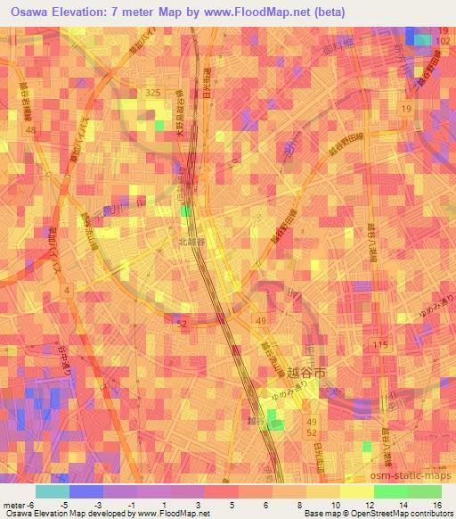 Osawa,Japan Elevation Map