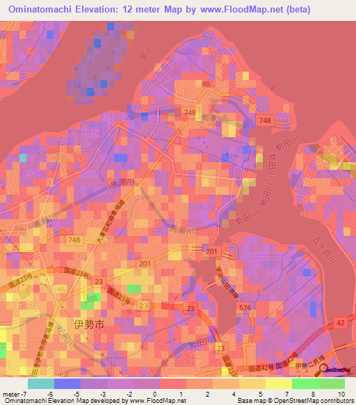 Ominatomachi,Japan Elevation Map