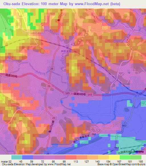 Oku-sada,Japan Elevation Map