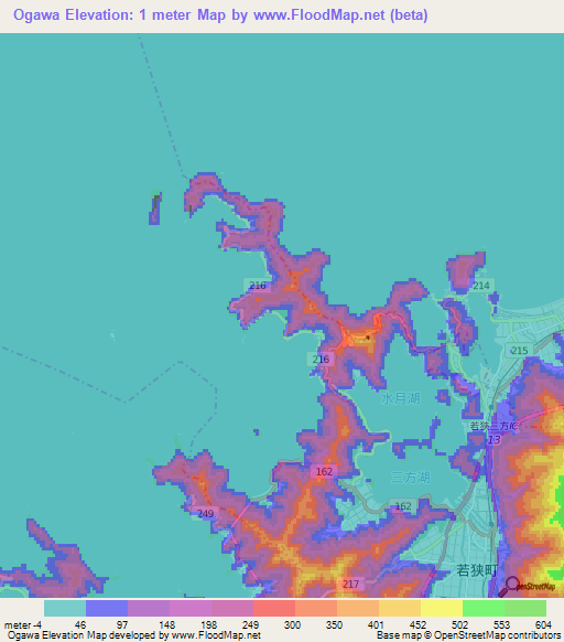 Ogawa,Japan Elevation Map