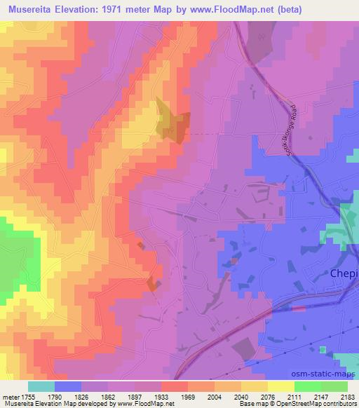 Musereita,Kenya Elevation Map