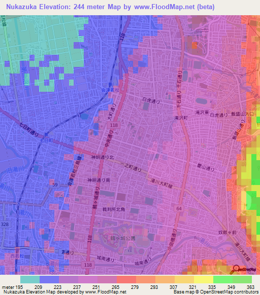 Nukazuka,Japan Elevation Map