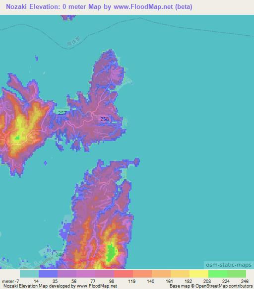 Nozaki,Japan Elevation Map
