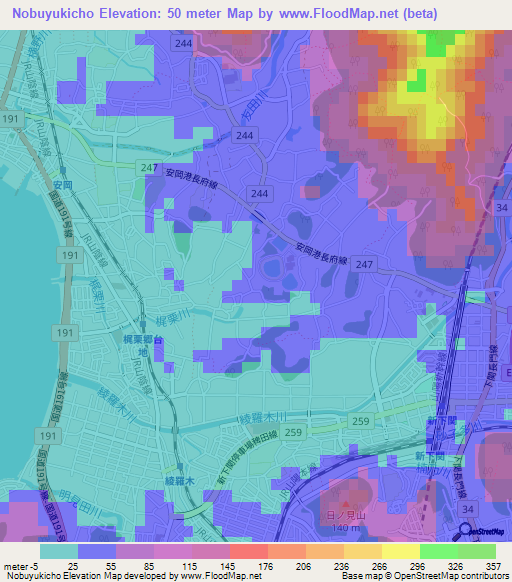 Nobuyukicho,Japan Elevation Map