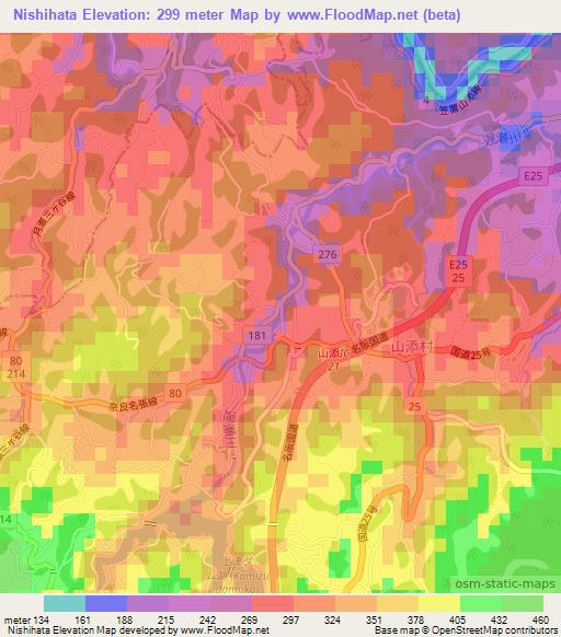 Nishihata,Japan Elevation Map