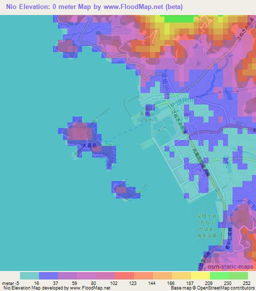 Nio,Japan Elevation Map